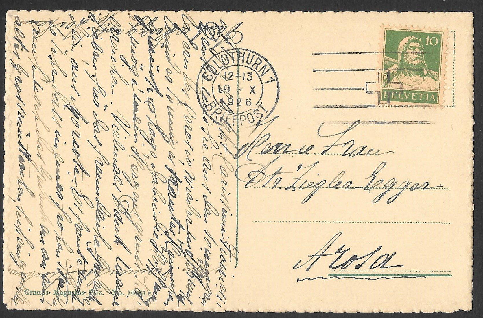 Cartoline postali: Solothurn Neue Bahnhofstrasse mit Hotel Terminus – Usato da Olten venduto da clotaldi 1