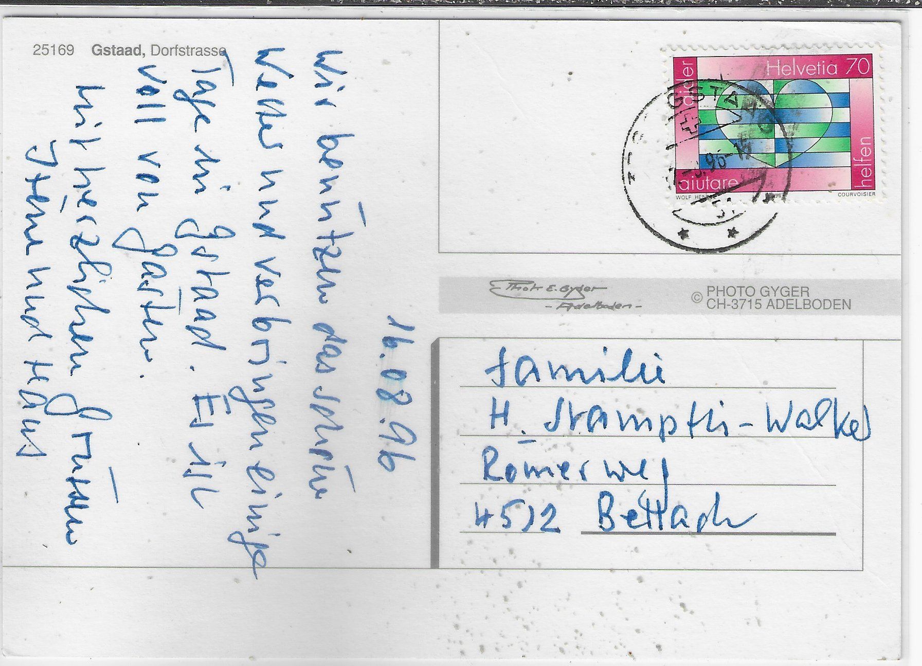 Cartoline postali: Gstaad - Dorfstrasse – Usato da Ettingen venduto da Kartenplanet 1