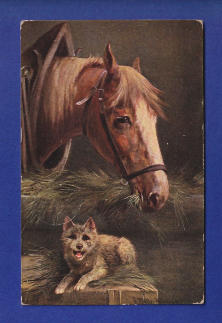 Cartoline postali: CHIEN et CHEVAL / HUND und PFERD – Usato da Pully venduto da nicecards-shop