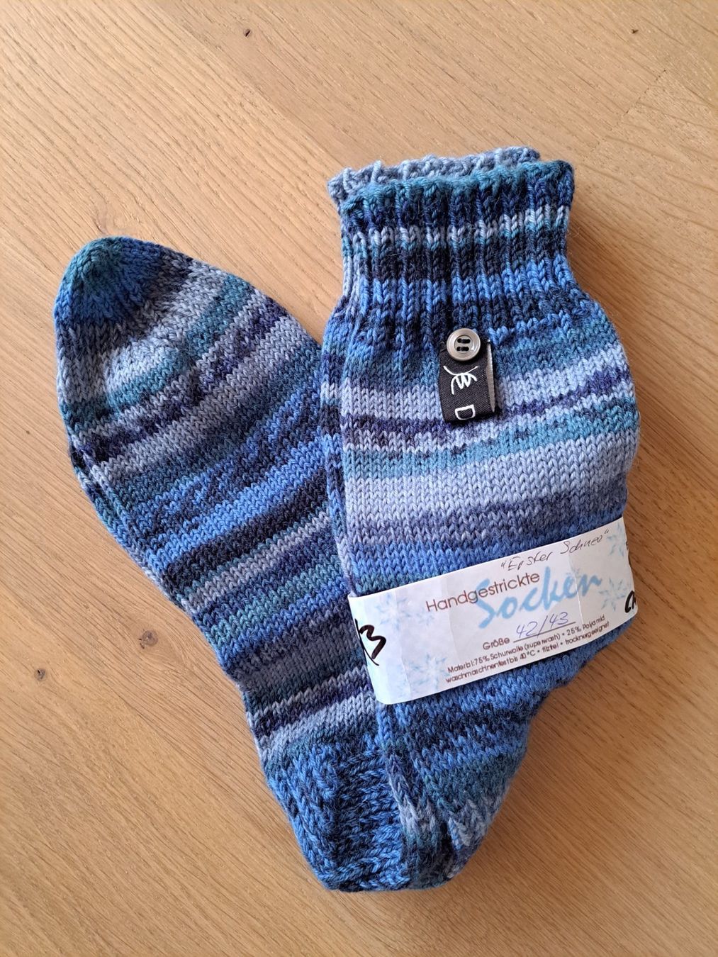 Calze: Socken, handgestrickt, Gr. 42/43 – Nuovo e nell'imballaggio originale da Büttikon AG venduto da Kaebri