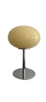 Lampe Tischlampe rund gelb Metall Chrom guter Zustand