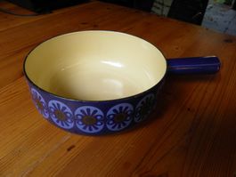 Kultiges Vintage Fondue Pfännli , Guss/Emaille