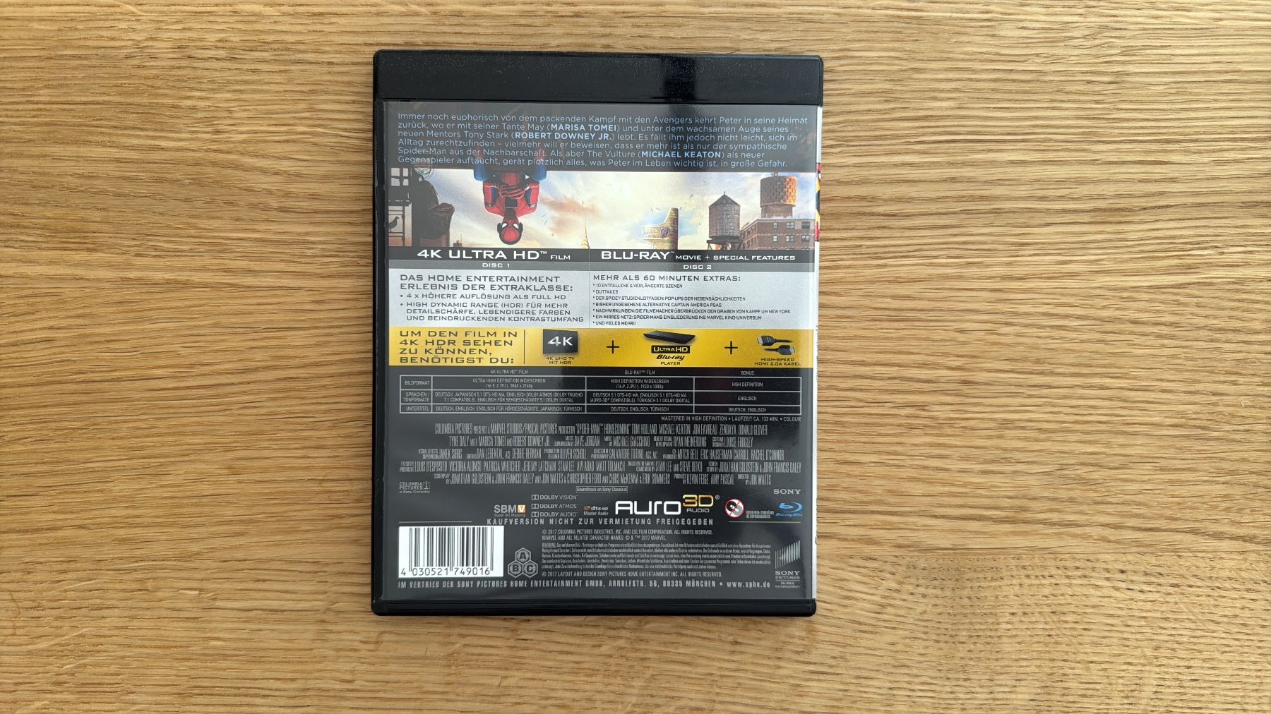Tutti i DVDs: Spider-Man: Homecoming - 4K UHD Blu-Ray – Usato da Wallisellen venduto da Art_Vendorlay 1