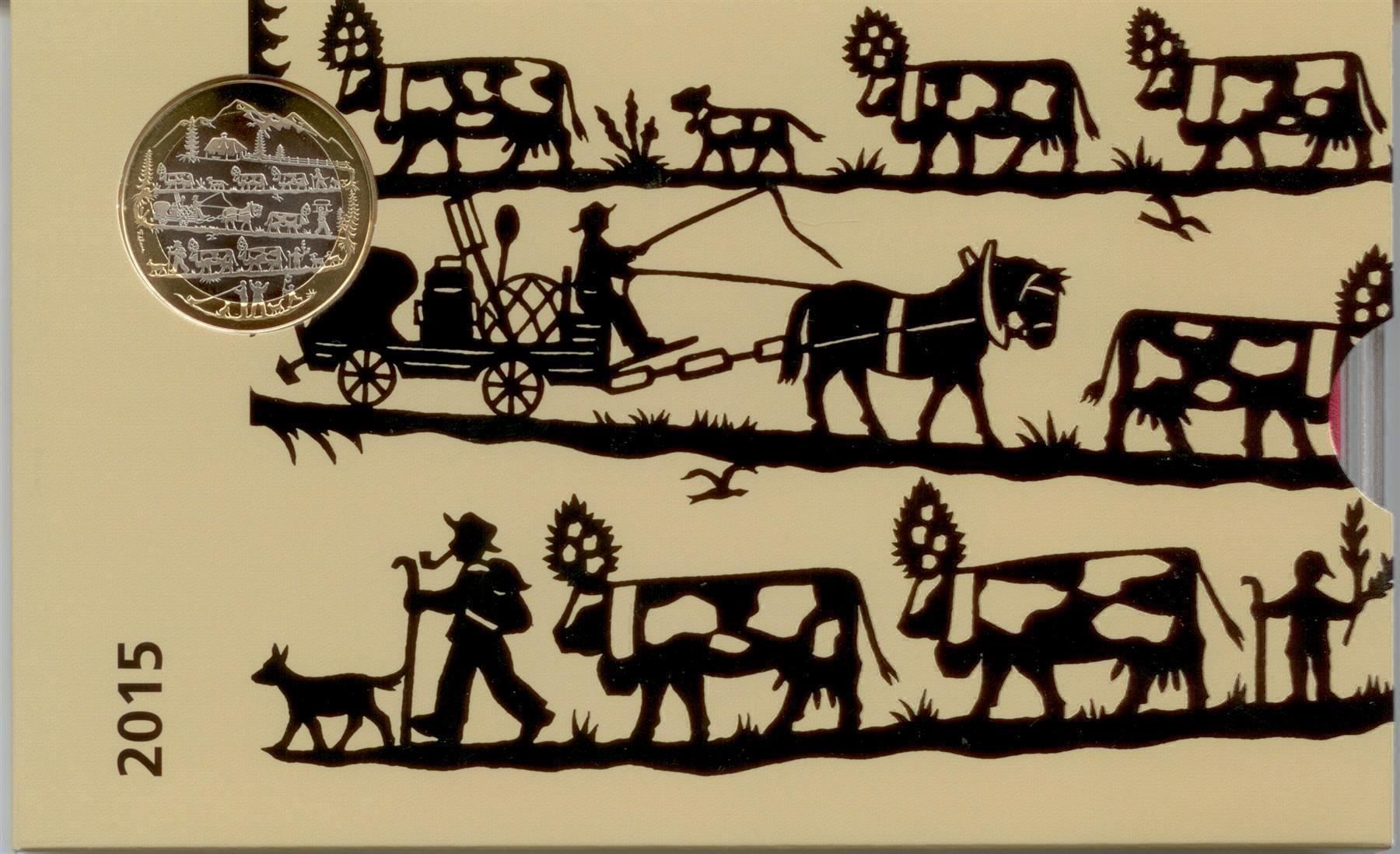 Alle Münzen: Schweizer Münzsatz 2015 stgl – Neu und originalverpackt aus Eggersriet von stamp303