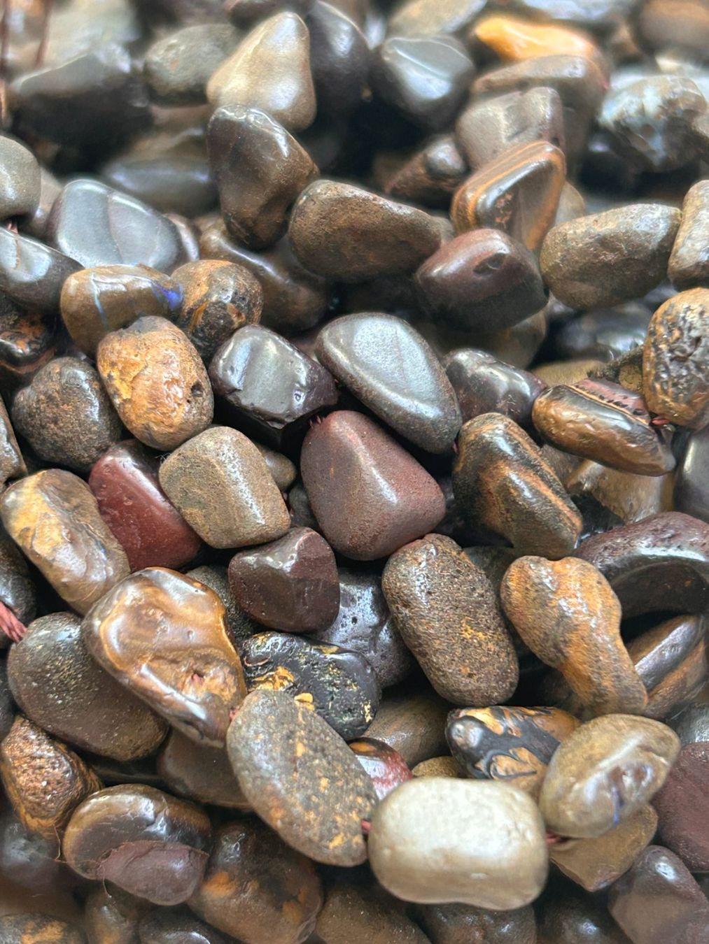 Pietre preziose: Aktion!!! Strang echte Boulder Opal Nuggets / stone 6-8 mm – Nuovo e nell'imballaggio originale da Niederrohrdorf venduto da Ytobi
