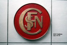 EisenbahnSchild / SNCF Lok Emblem, Messing, rar !