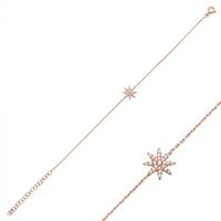 Armband fein Stern Zirkonia 925 roségold filigrand Silber