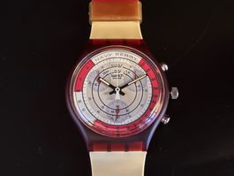 Swatch Chrono - Navy Berry - SCR-100 (neuve) 1991