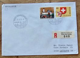 Lettre recommandée avec obl. spéciale PORRENTRUY 25.5.79