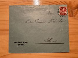 1918 Privat Orts Brief von CHUR mit Rasieklingenstempel