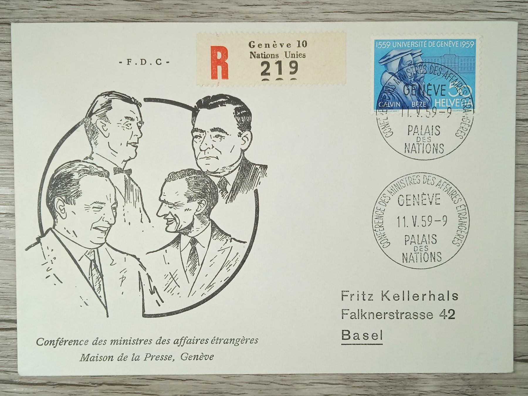 Alle Briefmarken: TR10 Enveloppe + Timbre Suisse 1959 – Gebraucht aus Cousset von Patrick_Collections