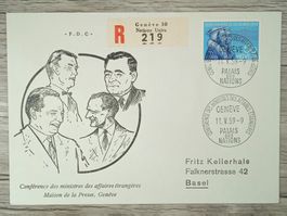 TR10 Enveloppe + Timbre Suisse 1959