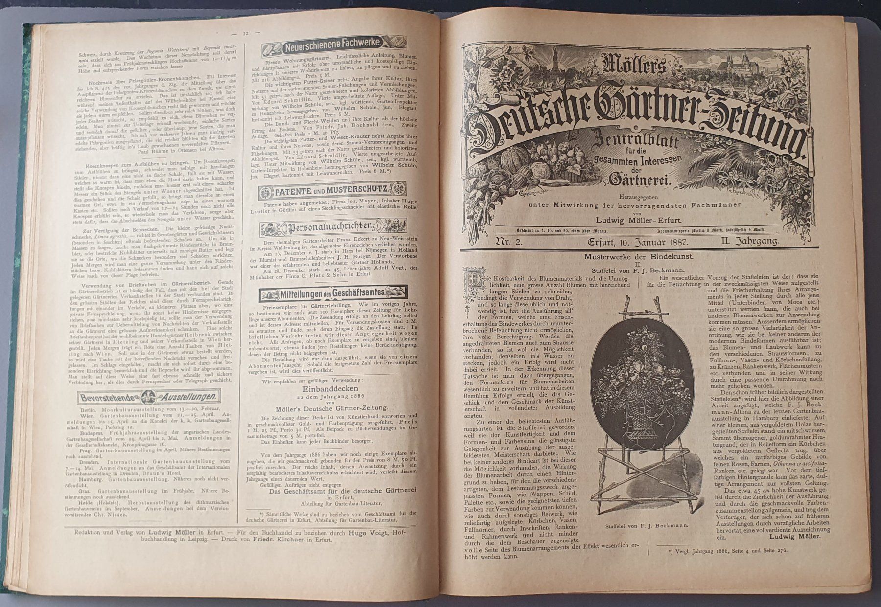 Bücher: Deutsche Gärtner-zeitung 1886+87, Top – Gebraucht aus Kreuzlingen von Rschweiz1 9