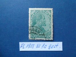 FL 1918 Nr. 10 gestempelt