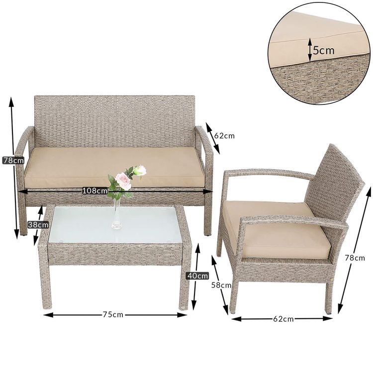 Garten-Sitzgruppe - Polyrattan 5