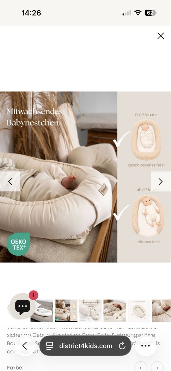 Letti: Babynestchen aus Biobaumwolle – Usato da Hünenberg venduto da elle8888 1
