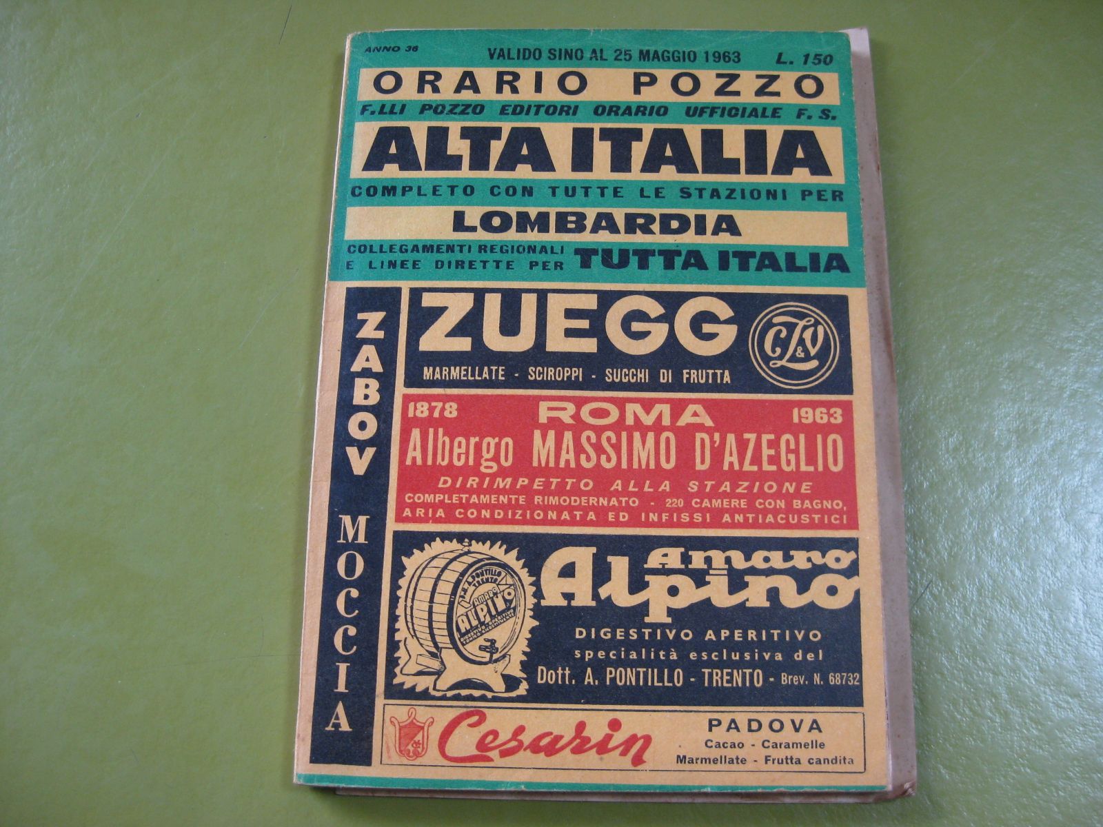 Libri: Orario Pozzo Lombardia 1963 – Usato da Malters venduto da Marosko