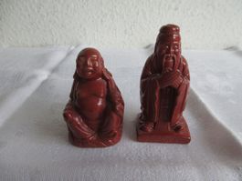 Buddha Figuren Set, Glücksbringer, Asiatische Deko, Rot