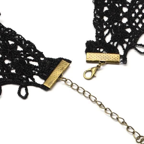Catenine: Kette gotisch schwarze Spitze mit rot – Nuovo e nell'imballaggio originale da Alpnachstad venduto da perlengaby 3