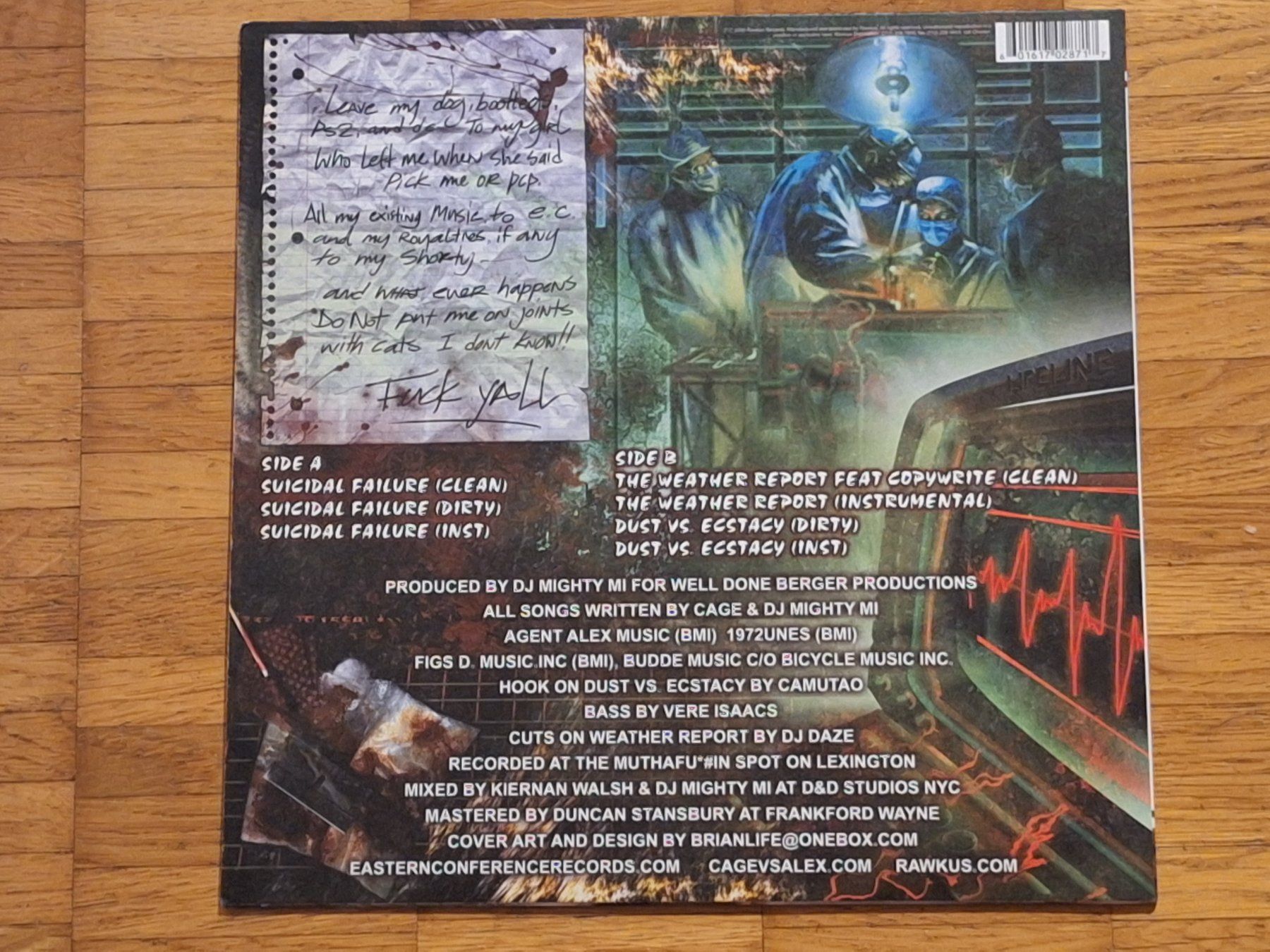 Dischi in vinile: Cage, Suicidal Failure - 12" Maxi USA 2000 – Nuovo (secondo la descrizione) da Oberentfelden venduto da Musicud 1