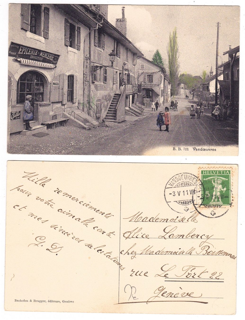Cartoline postali: Vandoeuvres – Usato da La Tour-de-Peilz venduto da amjust