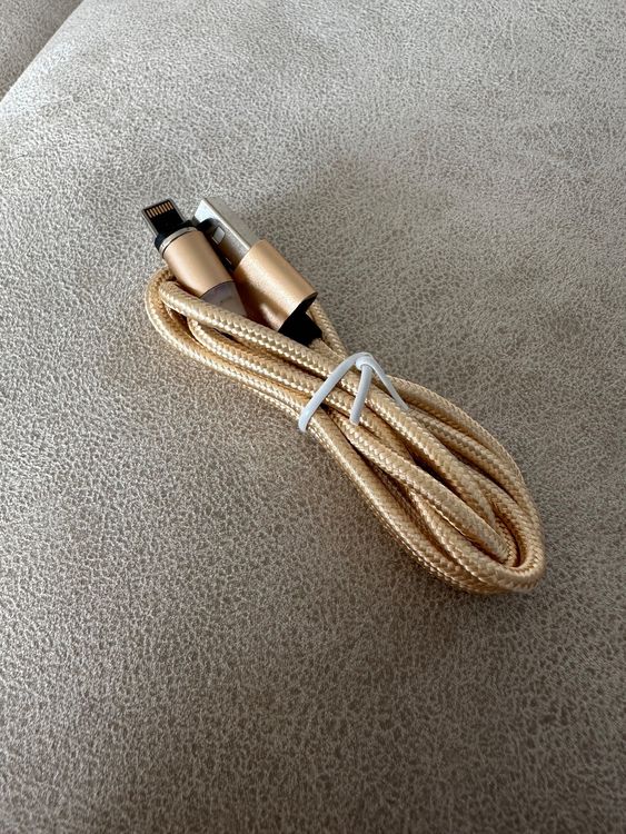 🔌🔋 Rose Gold Roségold Lila USB C Kabel 1m Leuchtet Blau (Neu und