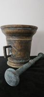 antiker grosserBronze Mörser 2,5kg Pistill ORIGINAL sehr alt
