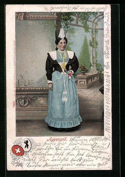 Cartoline postali: Hübsche Appenzellerin im Trachtenkleid, – Usato da Berlin venduto da bartko-reher