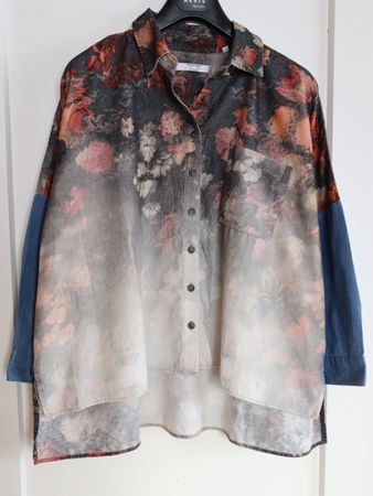 Oversize Bluse Cord, Aglini, Rundholz -Schnitt