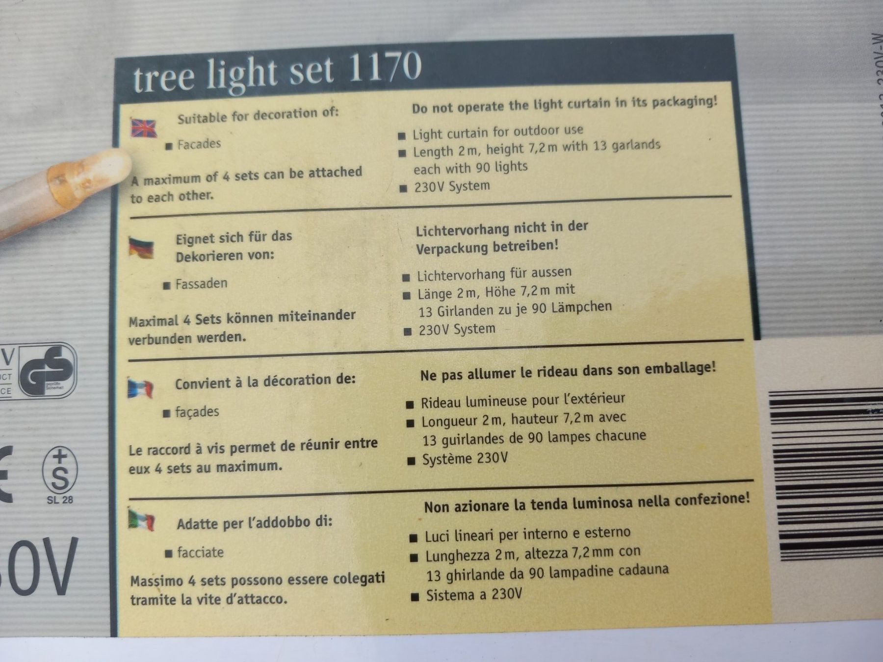 Ghirlande e barre luminose: Lichterkette, Aussenbereich geeignet, SET1170;  2x7,2m – Nuovo e nell'imballaggio originale da Rheinau venduto da profitronic.shop 6