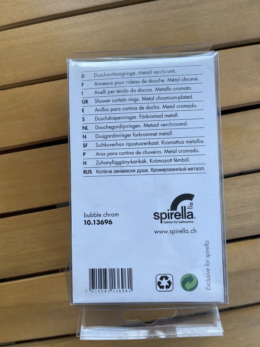 Sonstiges für Haushalt & Wohnen: Duschvorhangringe Spirella bubble chrom 12 Stk – Neu und originalverpackt aus Turbenthal von mmtuescher 1
