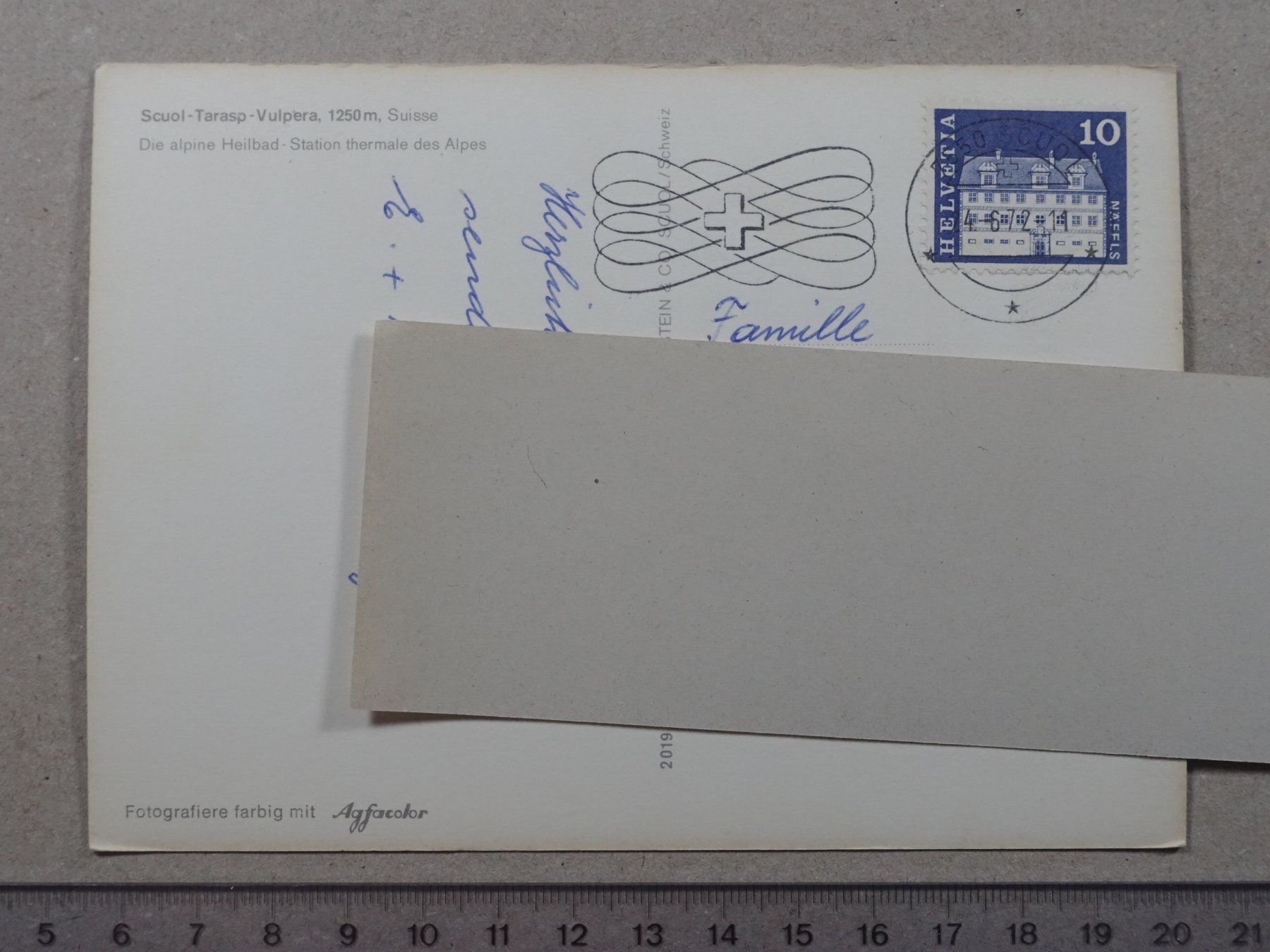 Cartoline postali: Scuol Tarasp Vulpera, 1972 – Usato da Lenzburg venduto da fh1 1