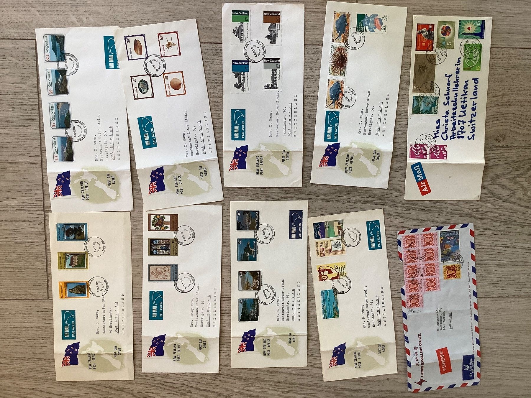 Alle Briefmarken: 44 Luftpostbriefe weltweit ab 1949 – Gebraucht aus St. Gallen von herbrig2 3
