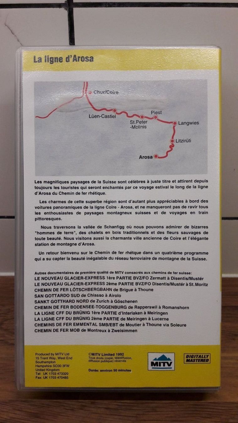 Tutti i VHS: VHS PAL : vidéo MITV "la ligne d'Arosa" – Nuovo e nell'imballaggio originale da Buttes venduto da Cafe2005 1