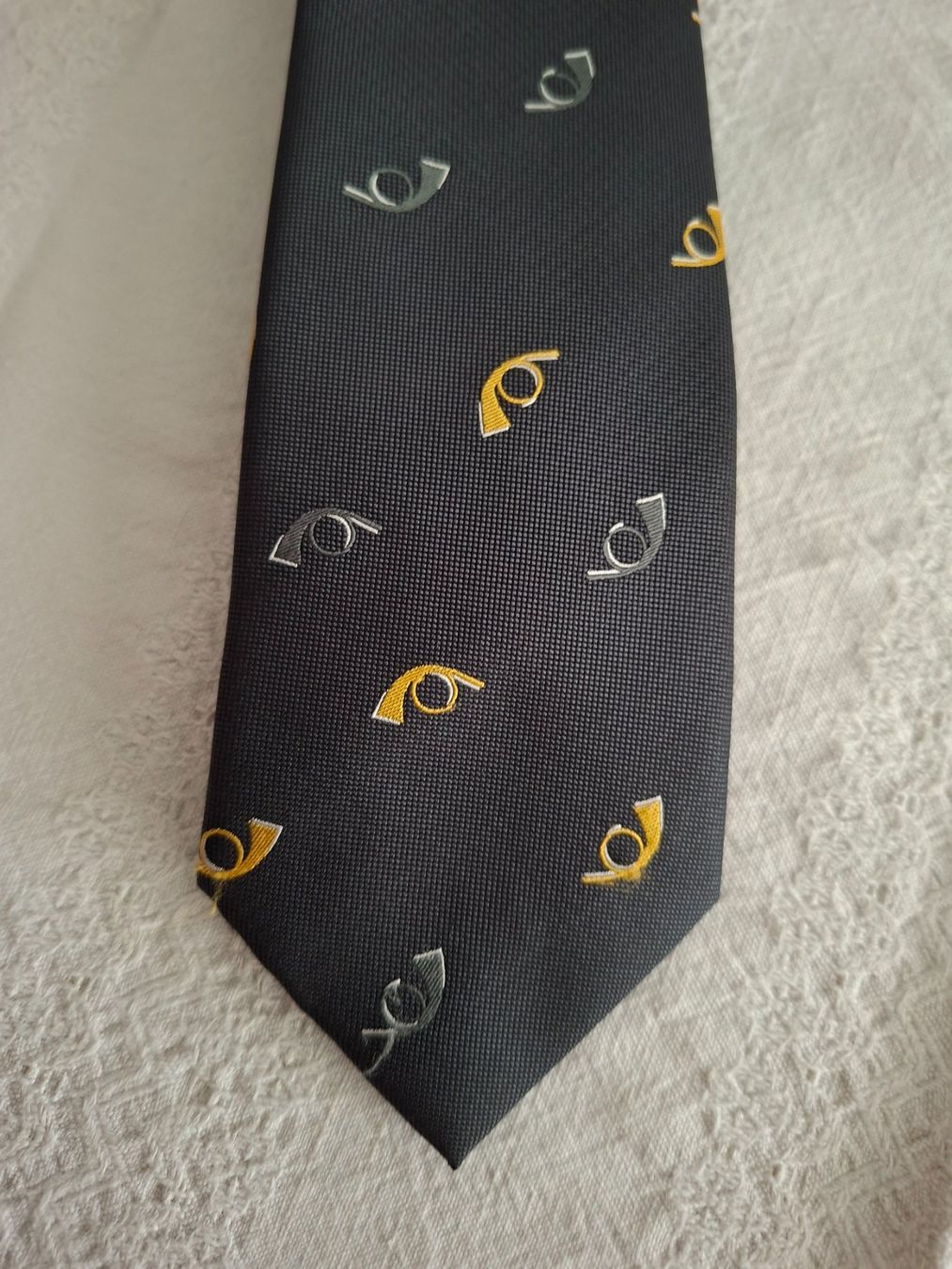 Krawatten: K 9 ... Krawatte mit Posthorn ... 100 % Polyester – Gebraucht aus Bonstetten von Benibanny59 1