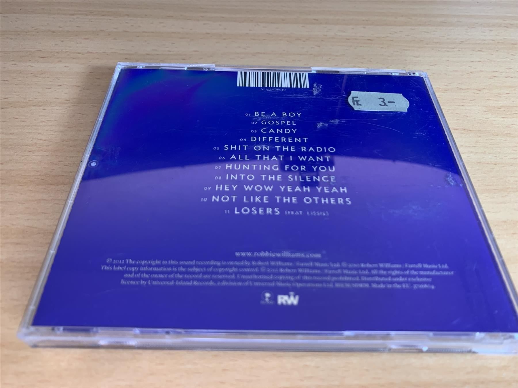 CD: Robbie Williams – Take The Crown – Usato da Rikon im Tösstal venduto da Alpenmutz 1