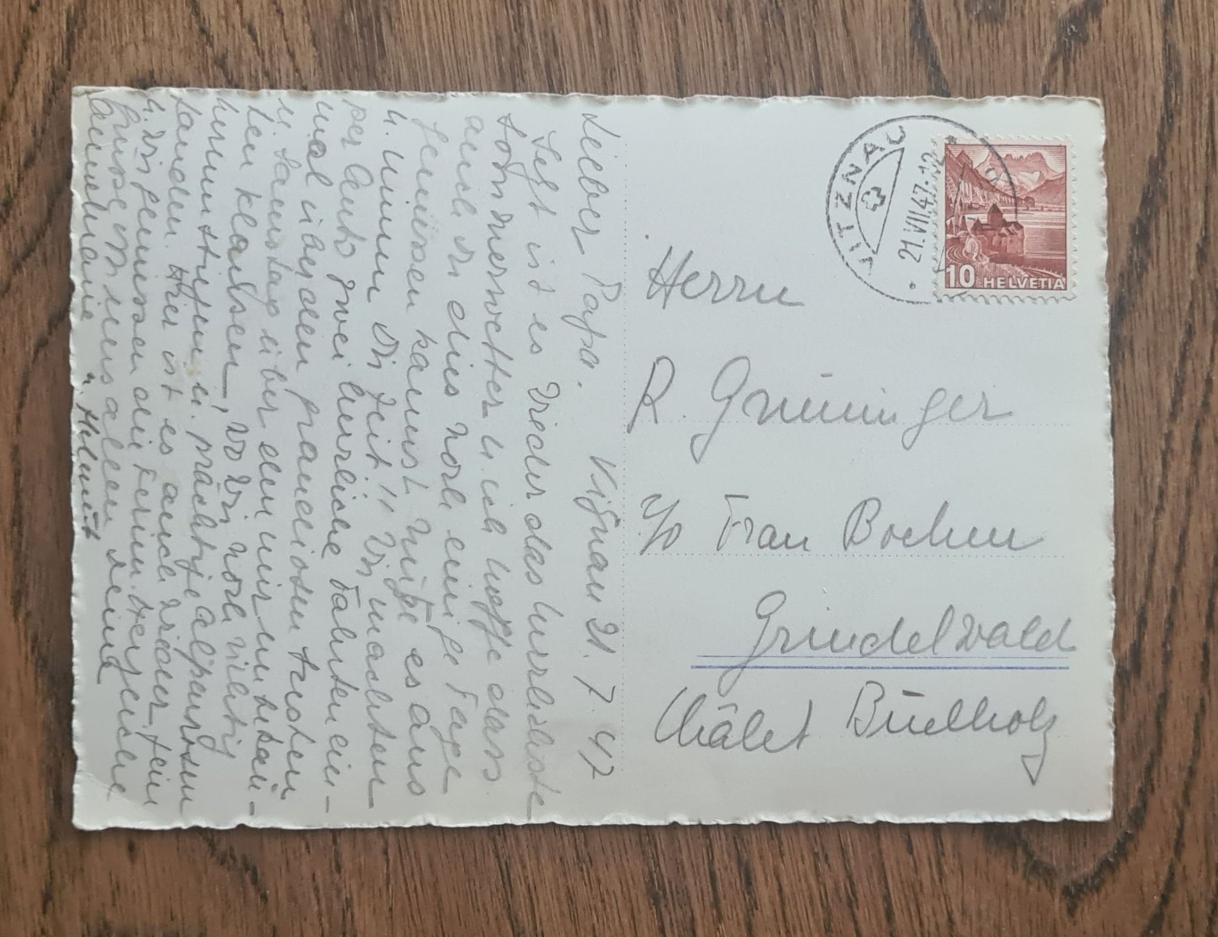 Cartoline postali: Vitznau 1947 – Usato da Ebikon venduto da Donar50 1