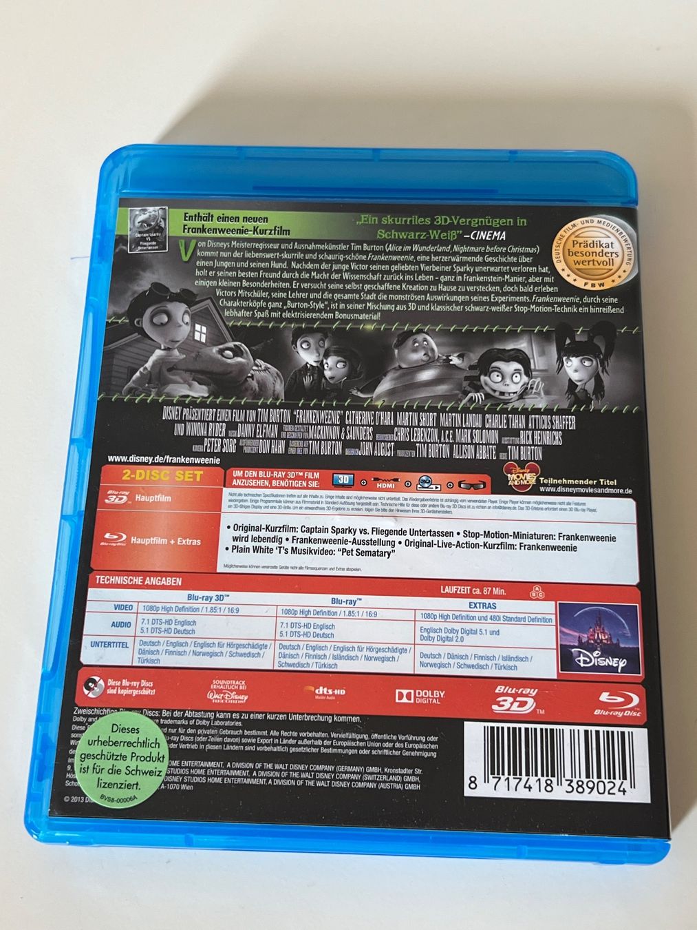 Tutti i DVDs: Frankenweenie (Blu-ray 3D) - Tim Burton – Usato da Altstätten SG venduto da sheamus 1