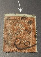 Italien 1865 briefmarke abart dezentriert