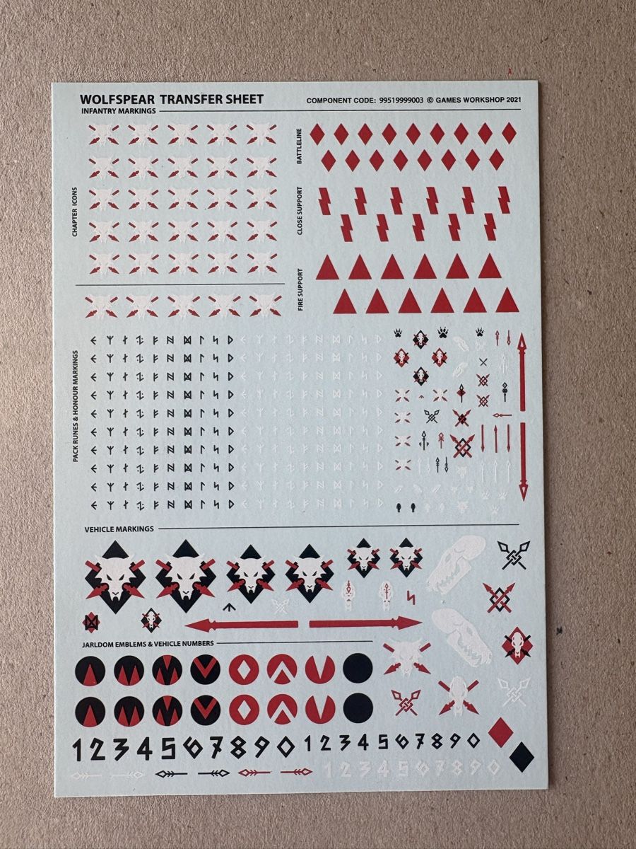 Jeux: Warhammer 40k - Spécial Transfersheet - Space Wolf – Neuf (Voir description) à Nyon par ren_h8s2
