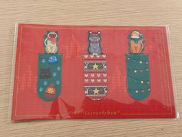 Buchzeichen Motiv Weihnachten Tiere neu