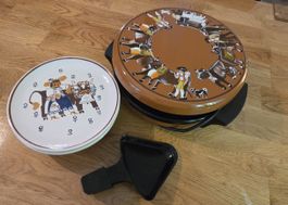 Appareil à raclette vintage 6 personnes avec assiettes 