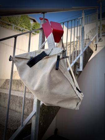 Stofftasche QWSTION in Leinenoptik, beige