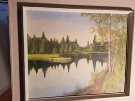 Original Ölgemälde "Waldsee" – B. Stöcklin (1978)