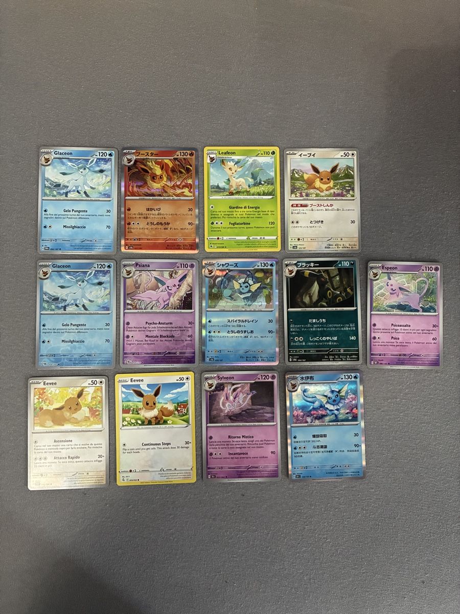 Pokémon Carte collezionabili: Lotto 13 carte Pokémon eevee &  eeveelution  – Nuovo (secondo la descrizione) da Taverne venduto da nad02026