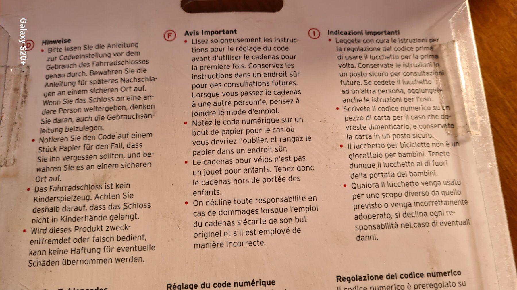Lucchetti: 1 Trottinett oder Fahrradschloss Zahlencode, 80cm Metall neu – Nuovo e nell'imballaggio originale da Aldesago venduto da ant_zk5q 5