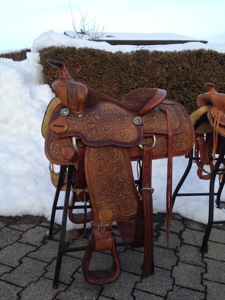 Selle & Accessori: Western Saddle - Leather Tooled – Nuovo (secondo la descrizione) da Le Mouret venduto da zerb 1