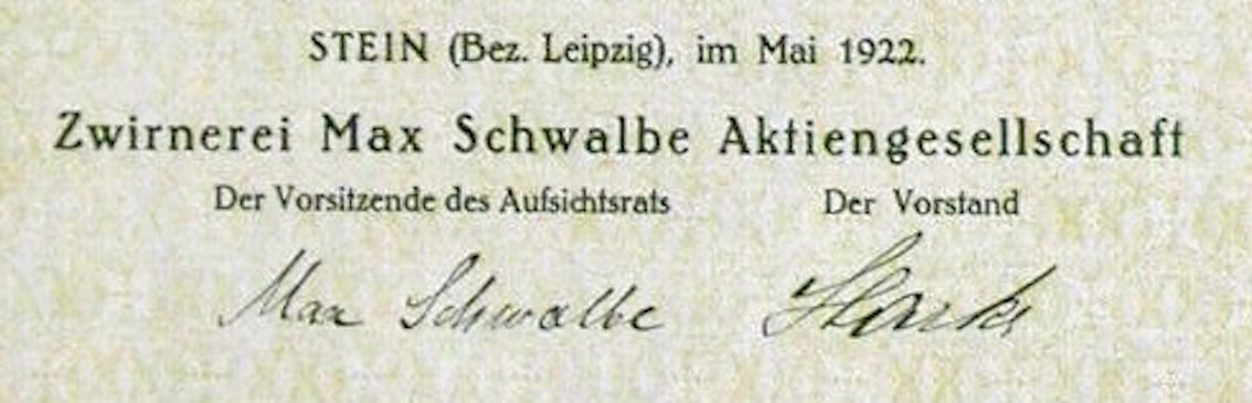 Dokumente: Zwirnerei Max Schwalbe AG, Leipzig - 1922 – Gebraucht aus Solothurn von Sgasche 1