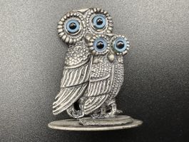Vintage Eulenfigur aus Metall