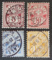 SWITZERLAND 1882: Chiffre, papier blanc, 5 à 15 c, O